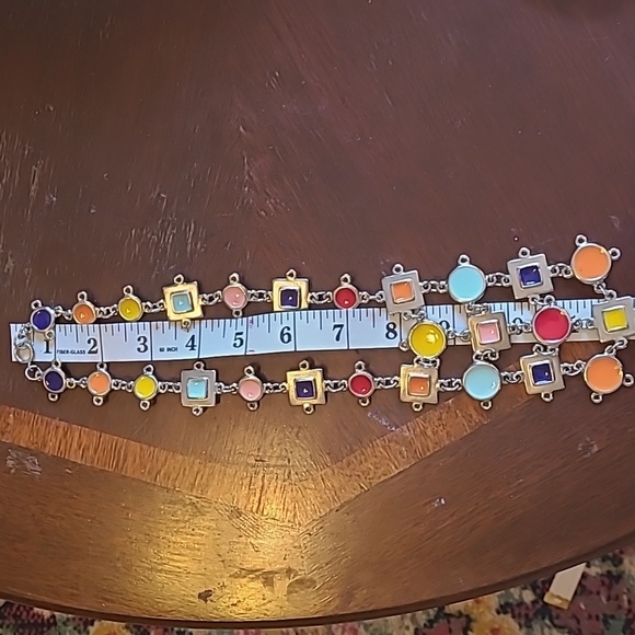 Statement Multi Color Enamel Necklace - Picture 3 of 3